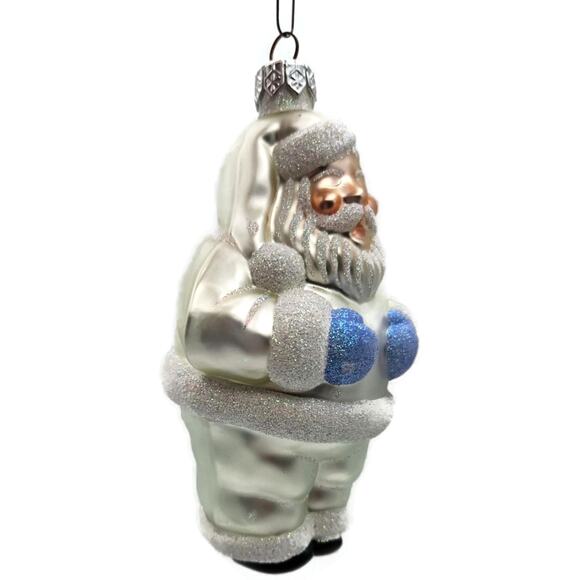 Patricia Breen Ho Ho Ho Santa Claus Pearl Glittered Dots Christmas Tree Ornament - Picture 2 of 12